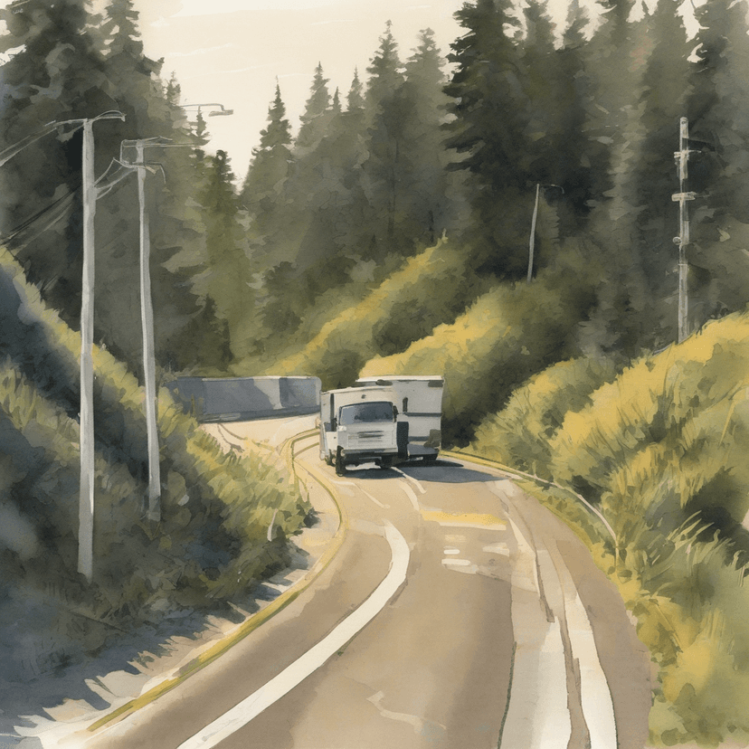 Detour tape cuts through Vancouver's 'V'.