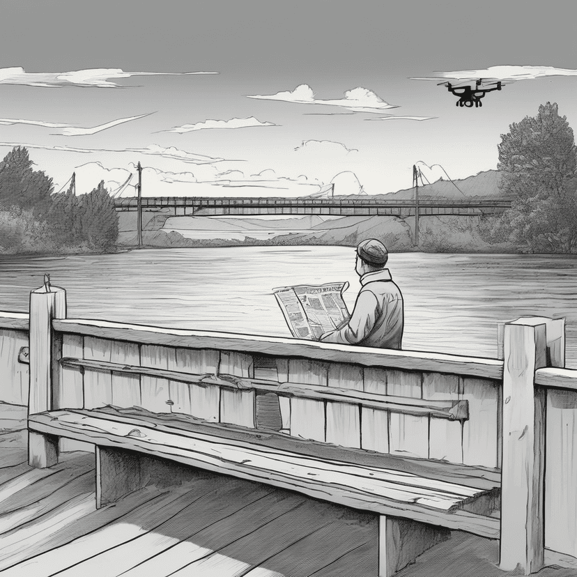 Survey form. Drone. Same river view.